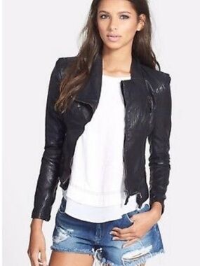 Blank NYC Faux Leather Asymmetrical Moto Jacket - Like New - Medium